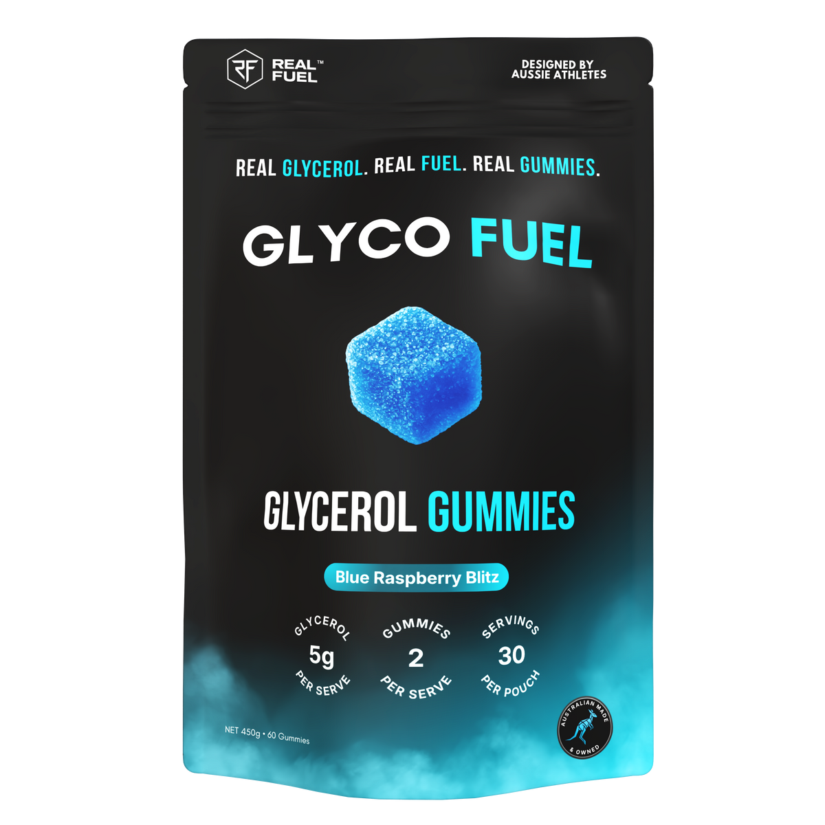 GLYCO FUEL Glycerol Gummies pouch, Blue Raspberry Blitz, 5 g glycerol per serve