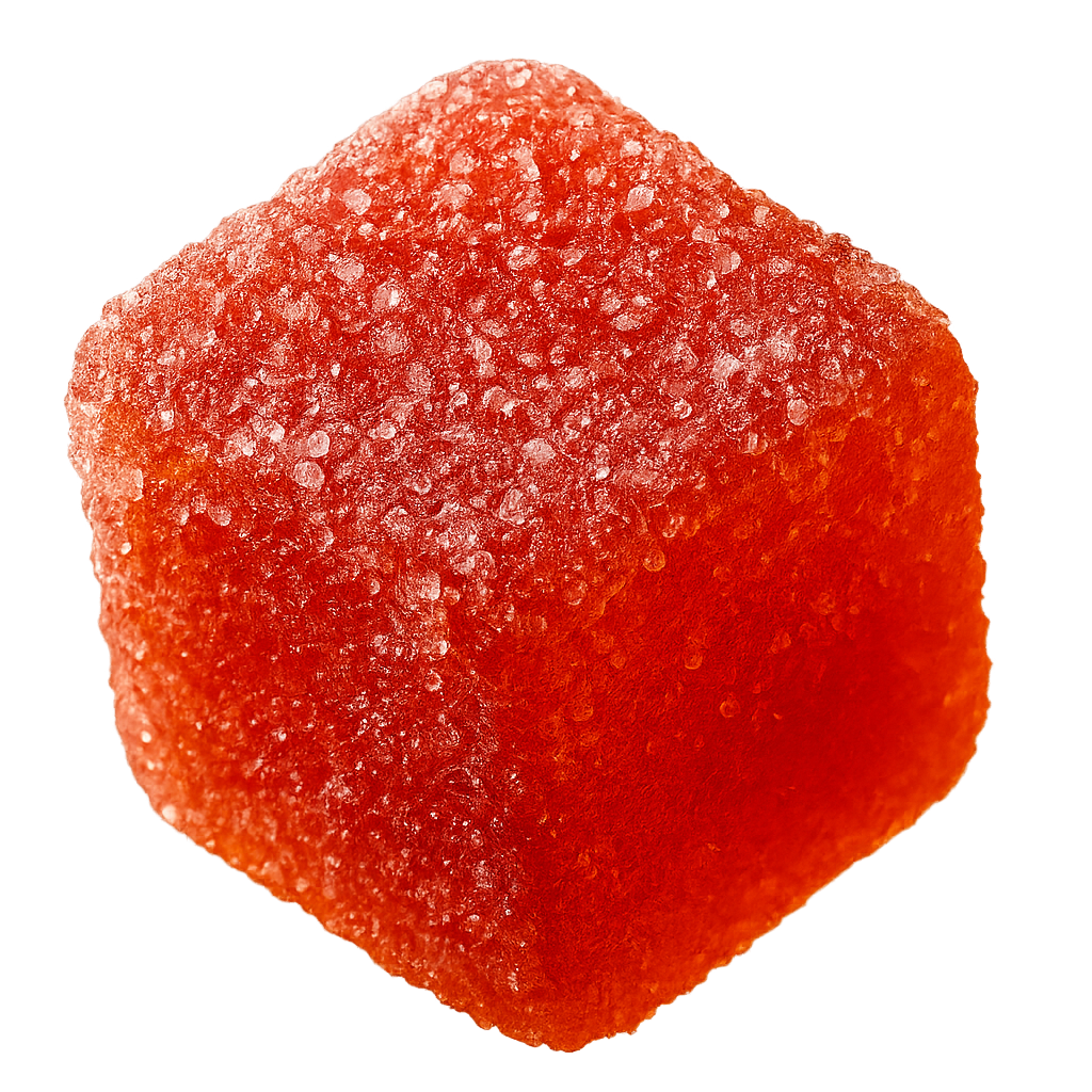 REAL FUEL creatine gummy close up, Berry Blitz